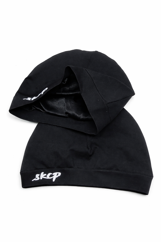 Satin-lined Skull Cap - Black