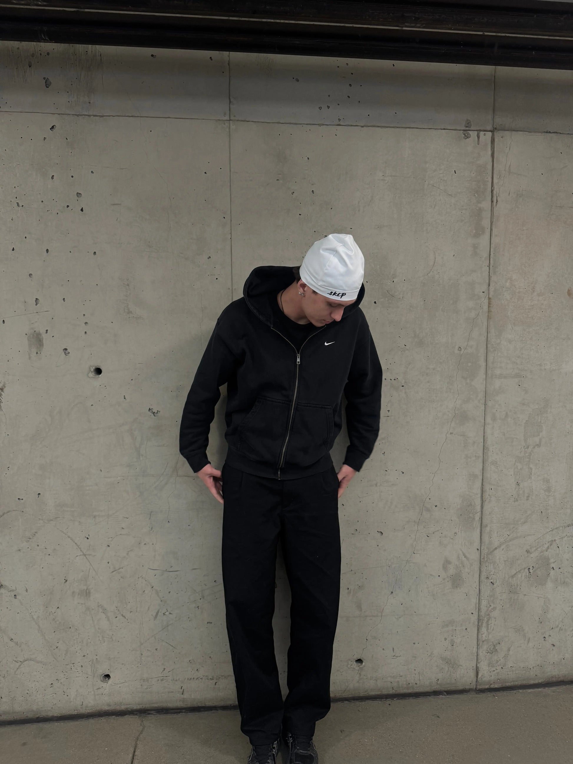 Satin-Lined Skull Cap - White SKCP