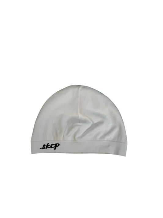 Satin-Lined Skull Cap - White SKCP